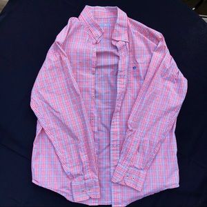 Pink plaid button down (M)